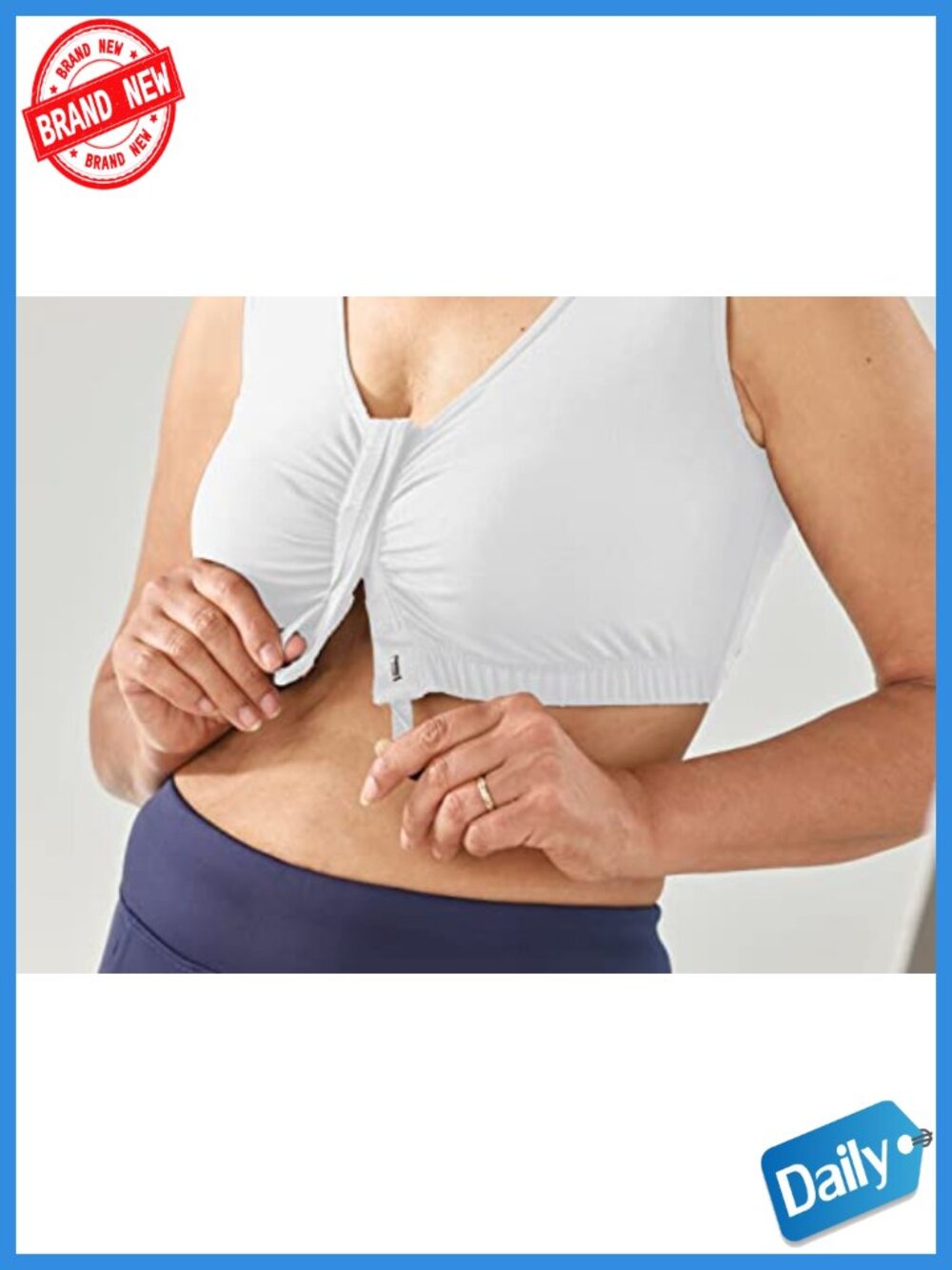 Adaptive Front Closure Bra Wireless Easy Hook Elderly Post-Surgery View 4